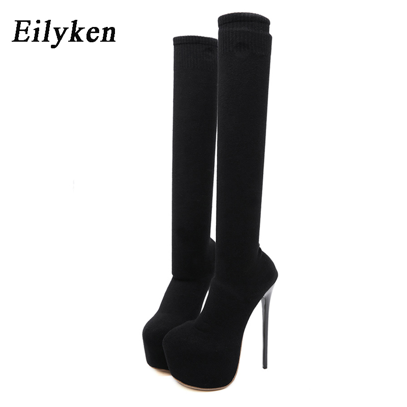 Knee High Sock Women - Eilyken 17cm plataforma saltos mulher sobre